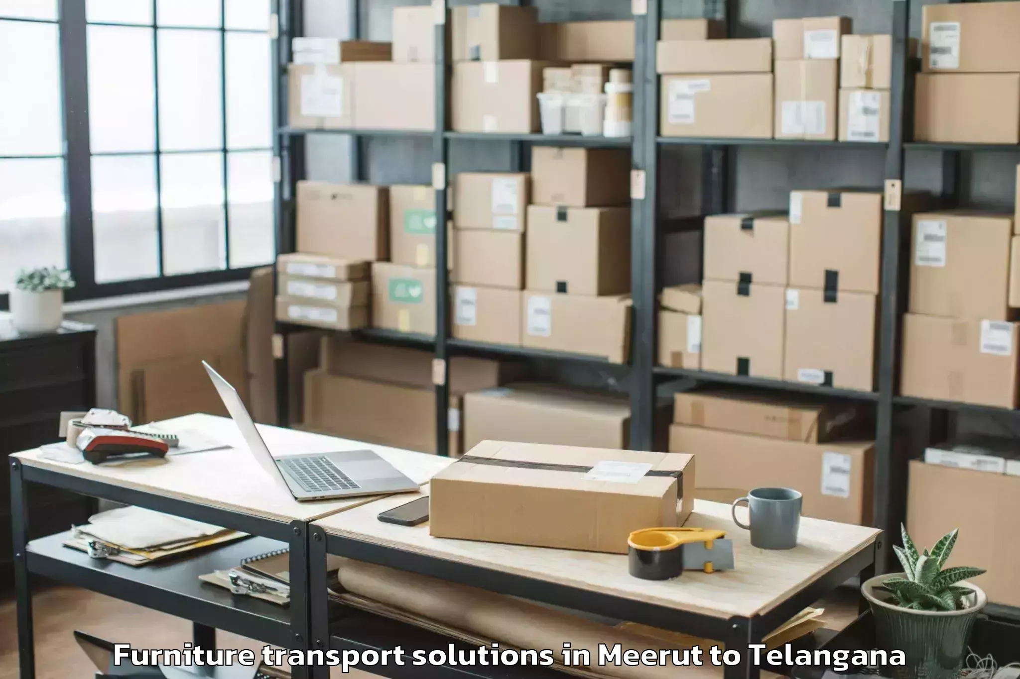 Top Meerut to Lingalaghanpur Furniture Transport Solutions Available